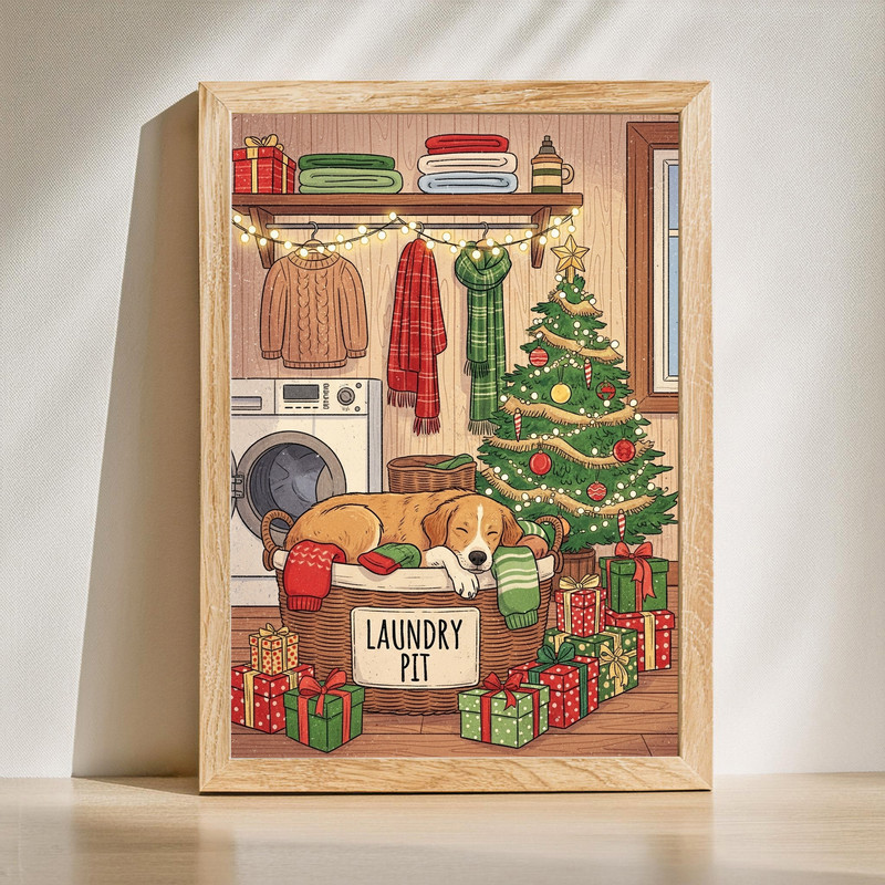Festive Laundry Pit – Christmas Laundry Room Decor Canvas Wall Art | Family Wall Decor