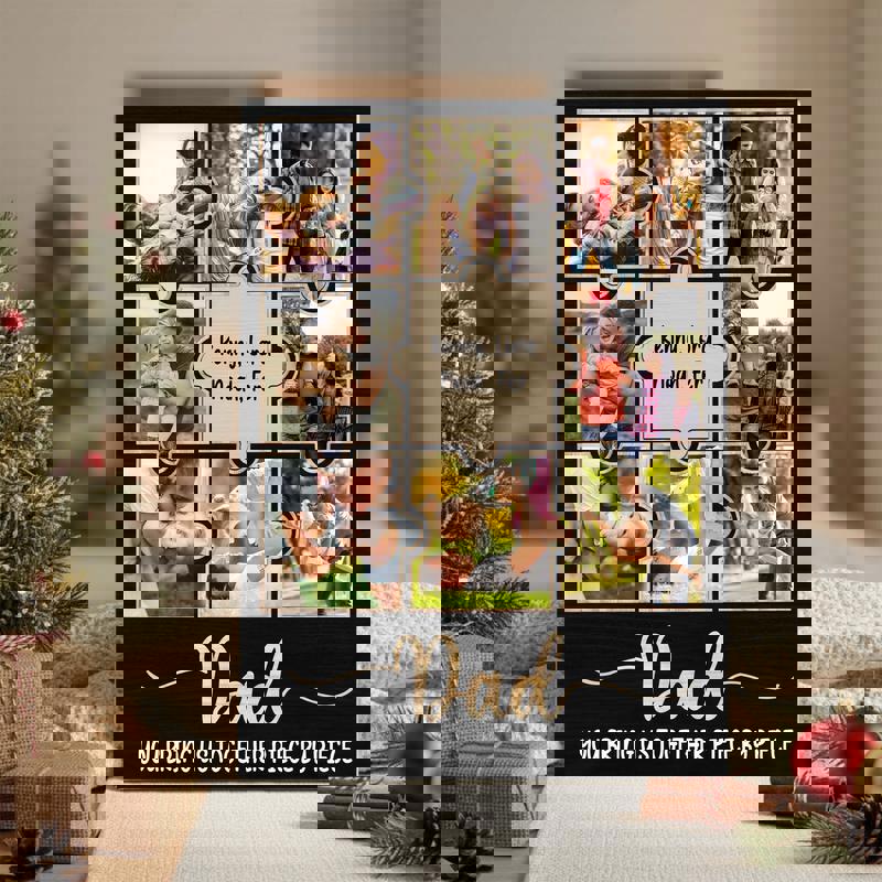 Custom family photo collage canvas in portrait orientation with 8 photos, minimalist black border, Father’s Day gift for Dad Custom family photo collage canvas in portrait orientation with 8 photos, minimalist black border, Father’s Day gift for Dad