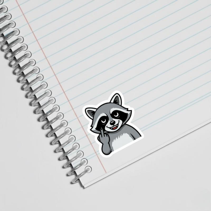 Cheeky Raccoon Middle Finger Sticker Cheeky Raccoon Middle Finger Sticker