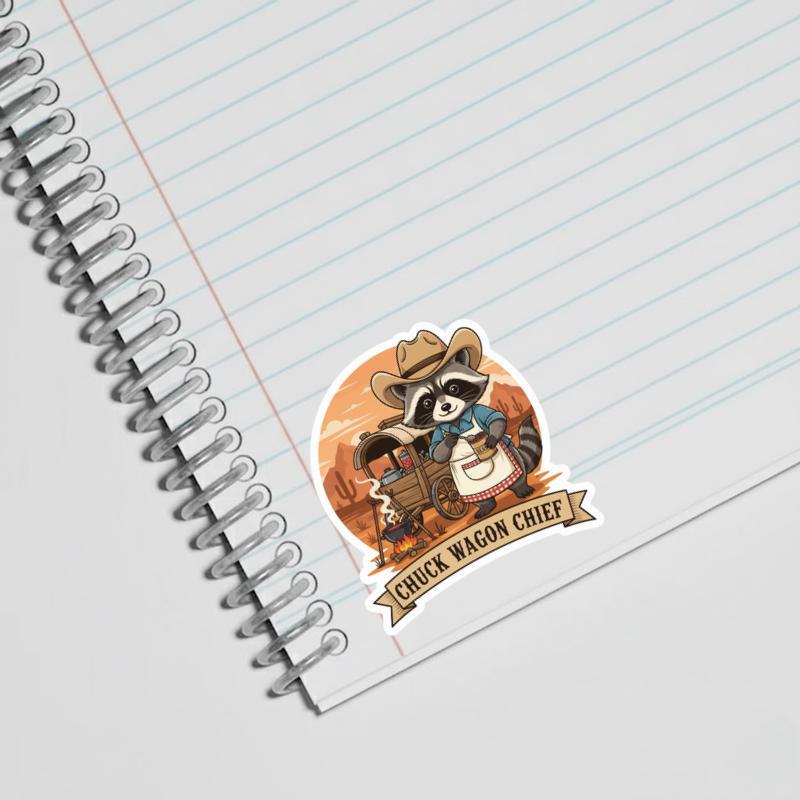 Cowboy Raccoon Chuck Wagon Chef Sticker