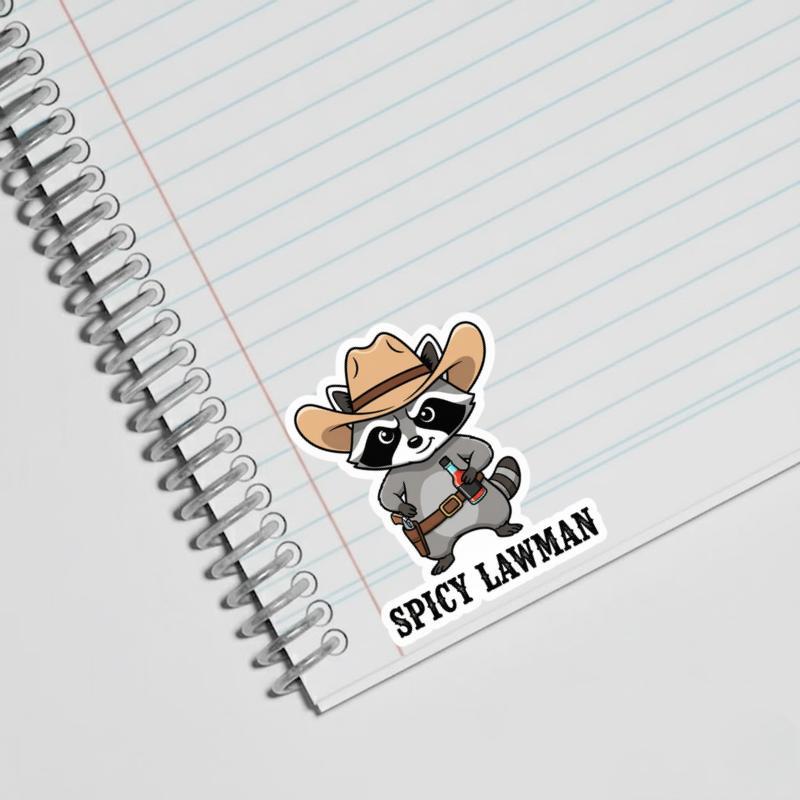 Cowboy Raccoon Hot Sauce Holster Sticker