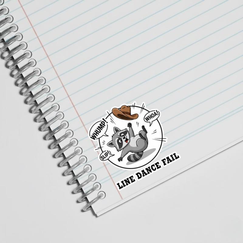 Cowboy Raccoon Line Dancing Fail Sticker