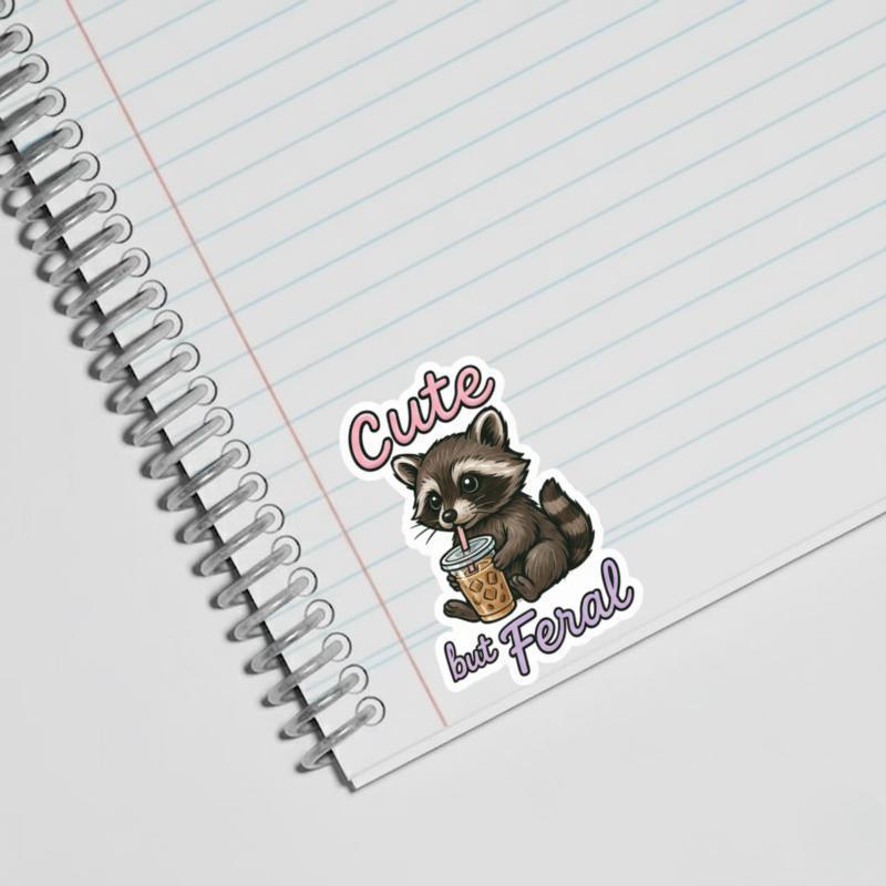 Cute Baby But Feral Raccoon Sticker
