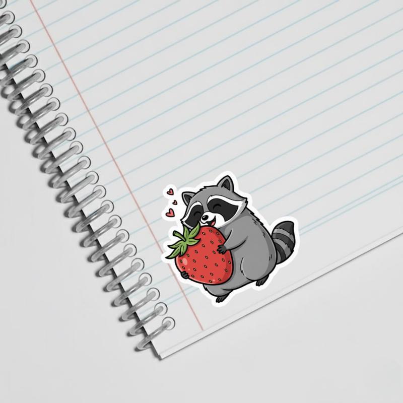 Fat Raccoon Giant Strawberry Sticker Fat Raccoon Giant Strawberry Sticker