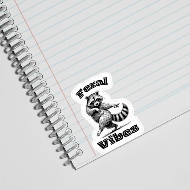Feral Raccoon Vibes Sticker