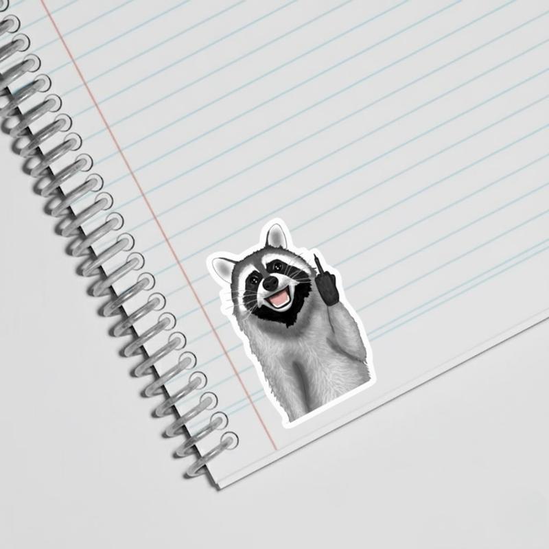 Raccoon Middle Finger Meme 1 Sticker