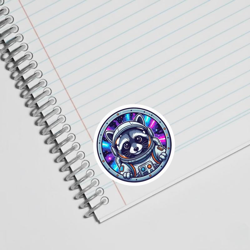 Raccoon Peeker Space Explorer Sticker
