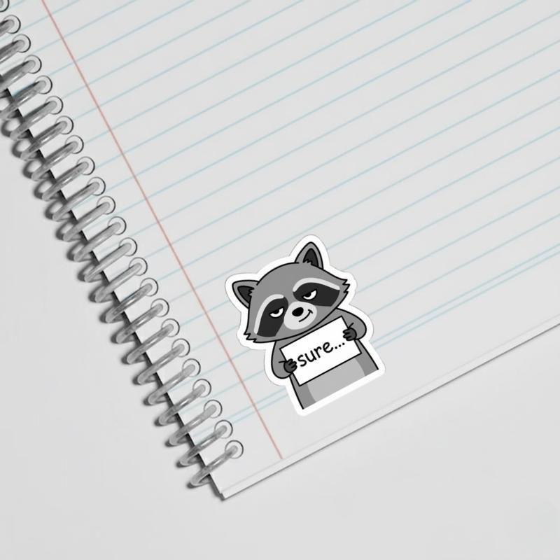 Sarcastic Raccoon “Sure, Whatever” Sticker