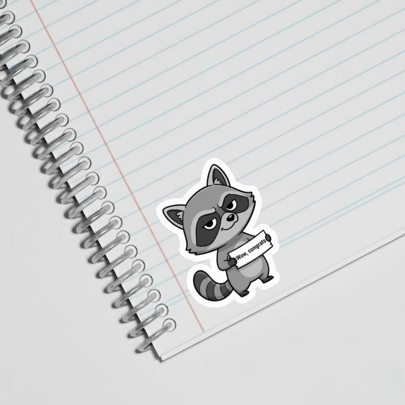 Sarcastic Raccoon “Wow, Congrats” Sticker