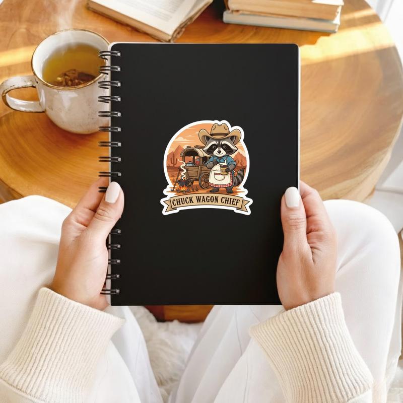 Cowboy Raccoon Chuck Wagon Chef Sticker
