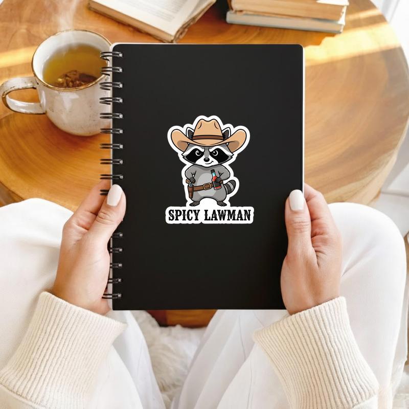Cowboy Raccoon Hot Sauce Holster Sticker