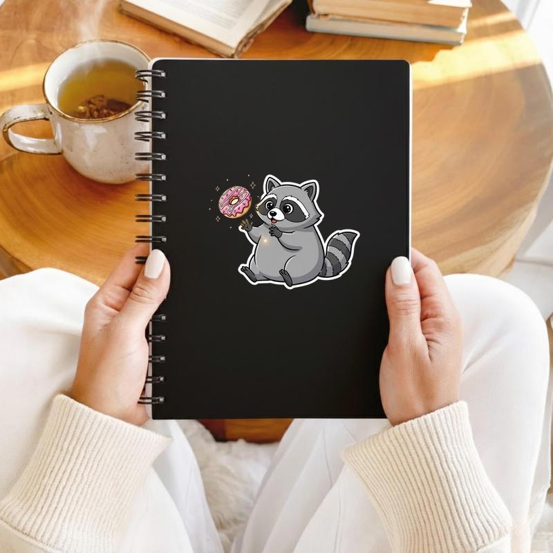 Fat Raccoon Magical Floating Donut Sticker