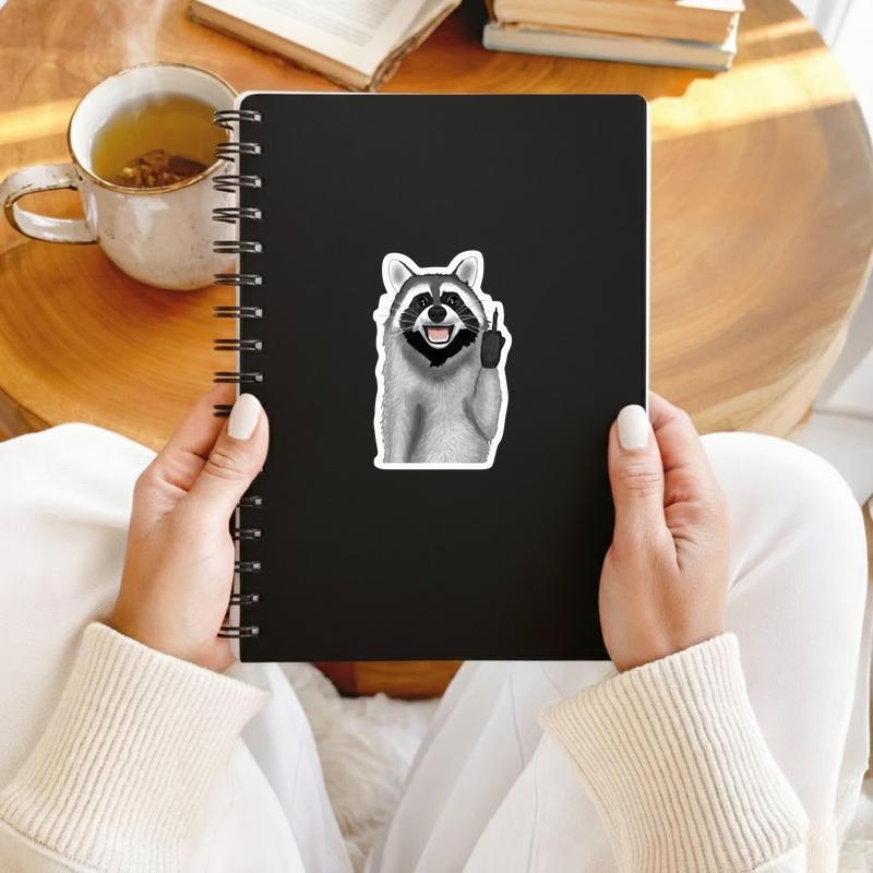 Raccoon Middle Finger Meme 1 Sticker