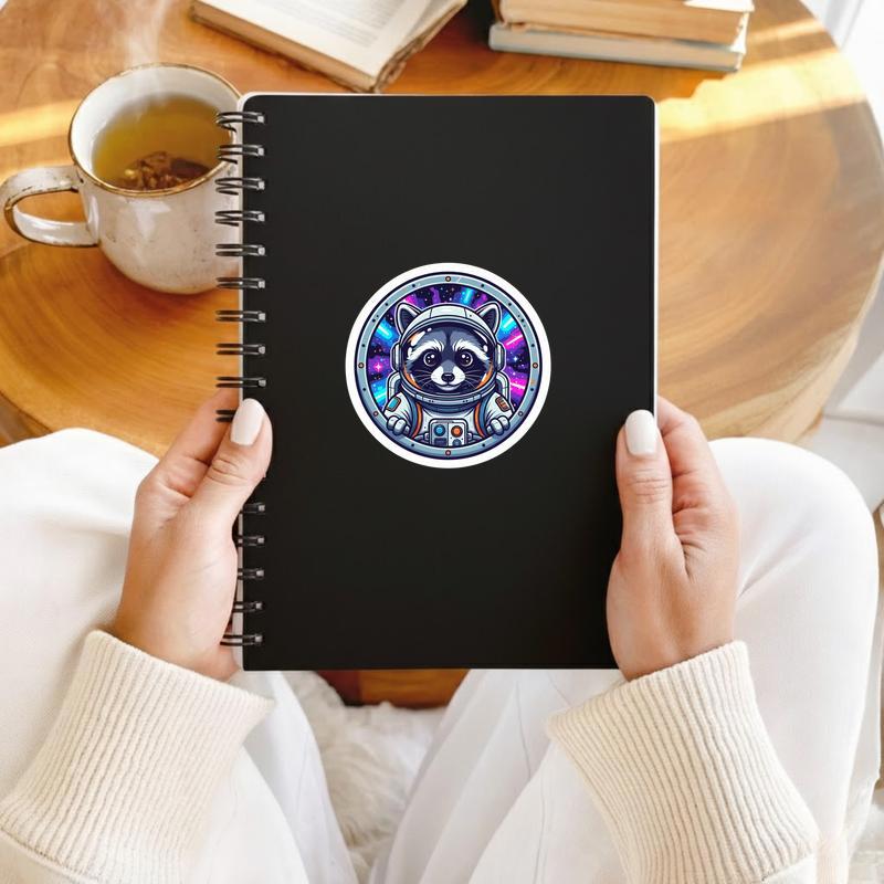Raccoon Peeker Space Explorer Sticker