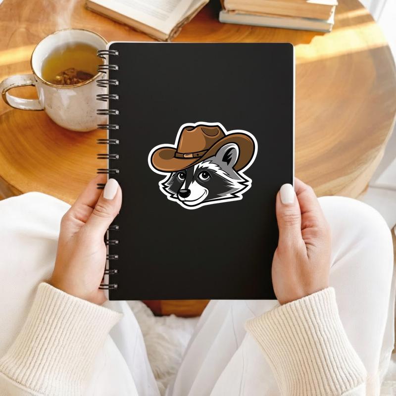 Retro Cowboy Raccoon Face Sticker Retro Cowboy Raccoon Face Sticker