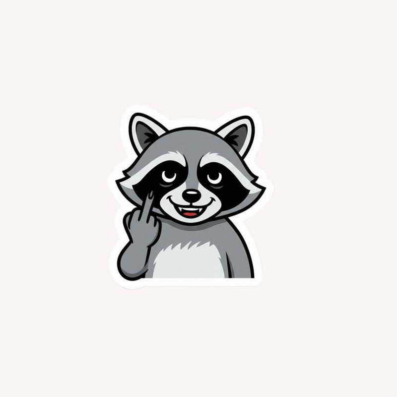 Cheeky Raccoon Middle Finger Sticker - Raccsy