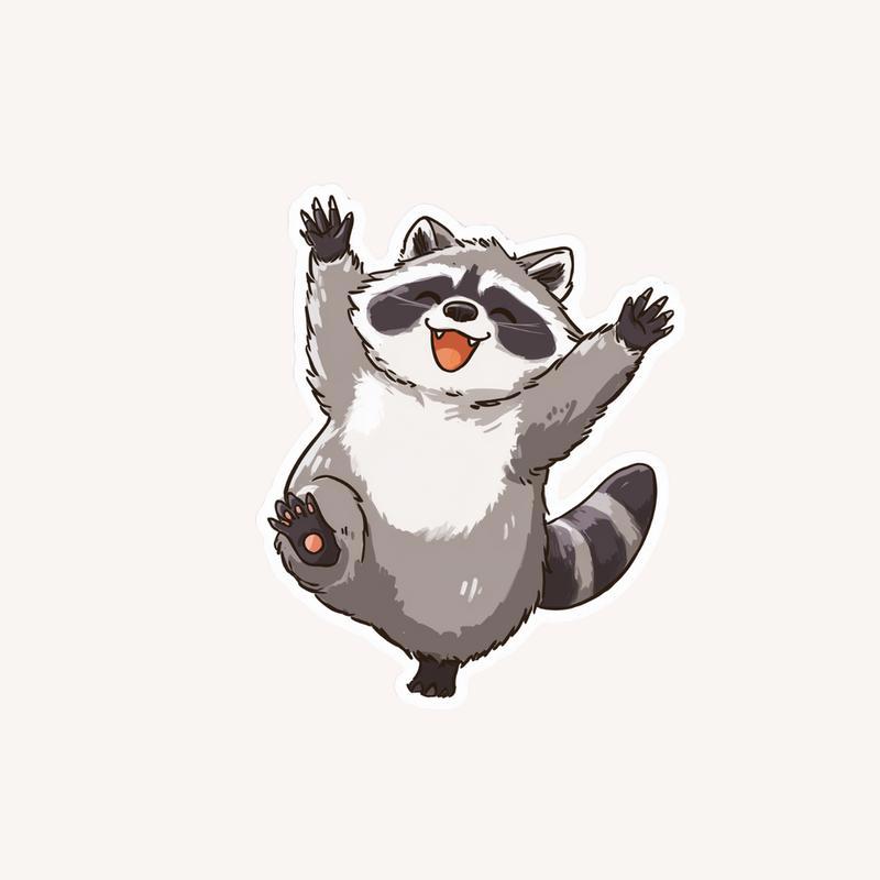 Dancing Fat Raccoon Sticker - Raccsy