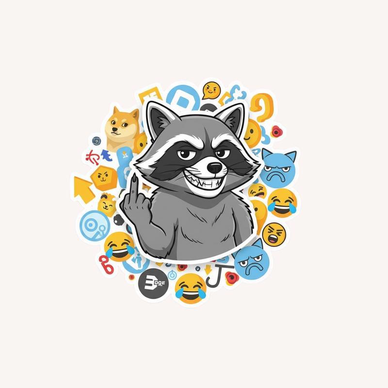 Funny Raccoon Middle Finger Meme Sticker - Raccsy