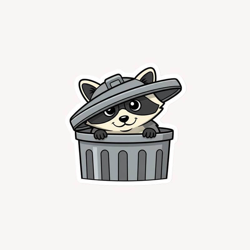 Raccoon Peeker Trash Panda Mode Sticker - Raccsy