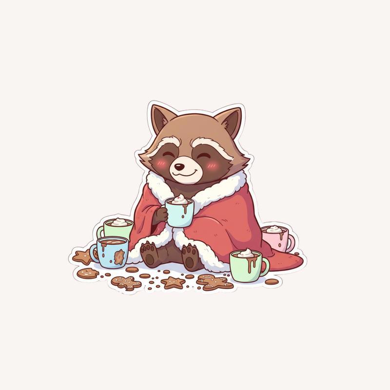 Rocket Raccoon Cozy Chaos Sticker - Raccsy