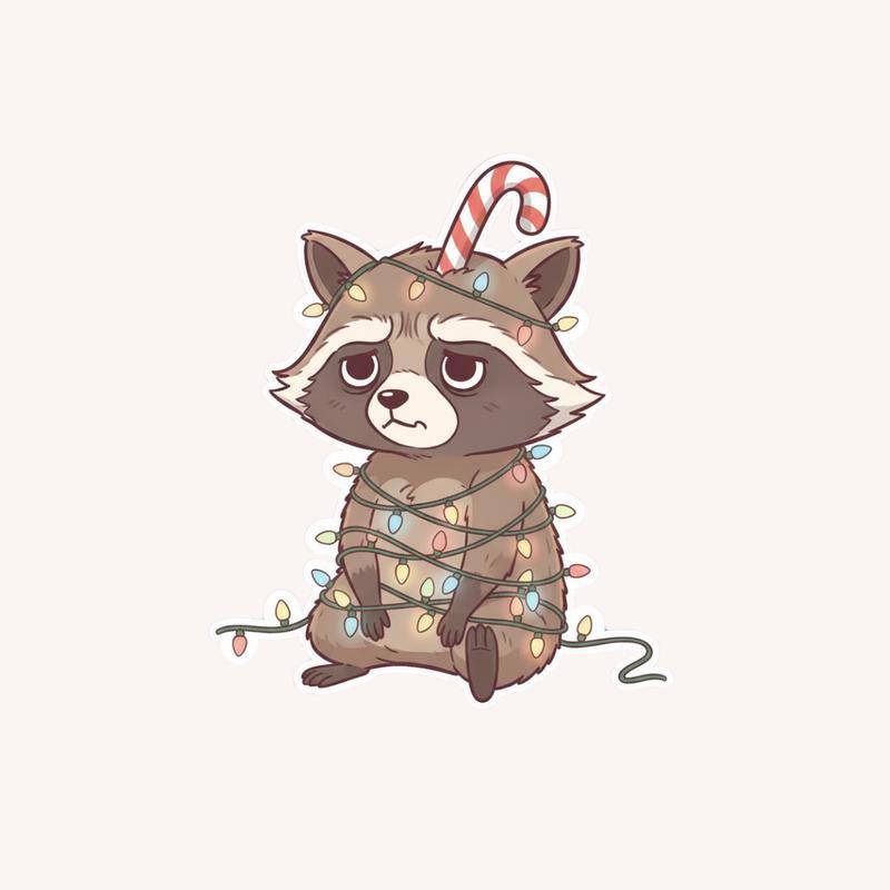 Rocket Raccoon Elf Squad Leader Meme Sticker - Raccsy