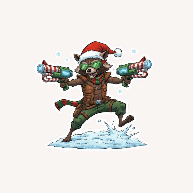Rocket Raccoon Jingle Blaster Mode Sticker - Raccsy