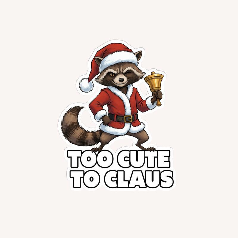 Rocket Raccoon Kawaii Xmas Vibes Sticker - Raccsy