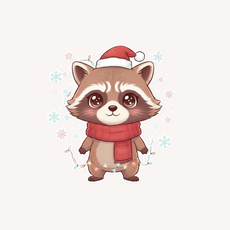 Rocket Raccoon Meme Santa Moment Sticker - Raccsy