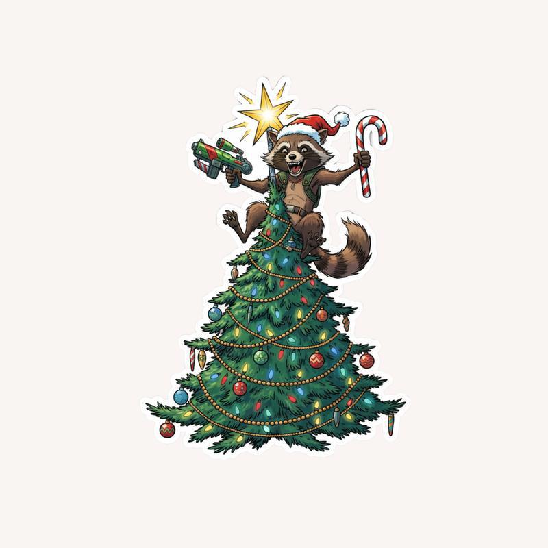 Rocket Raccoon Merry Chaos Mode Sticker - Raccsy