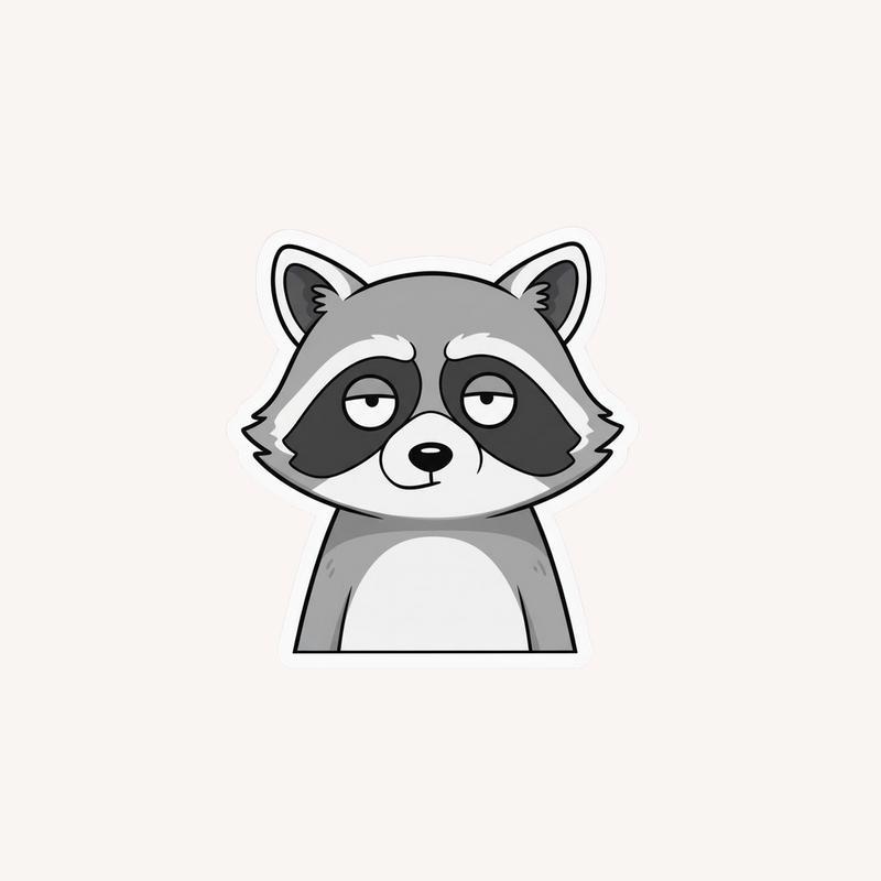 Sarcastic Raccoon Blank Stare Sticker - Raccsy