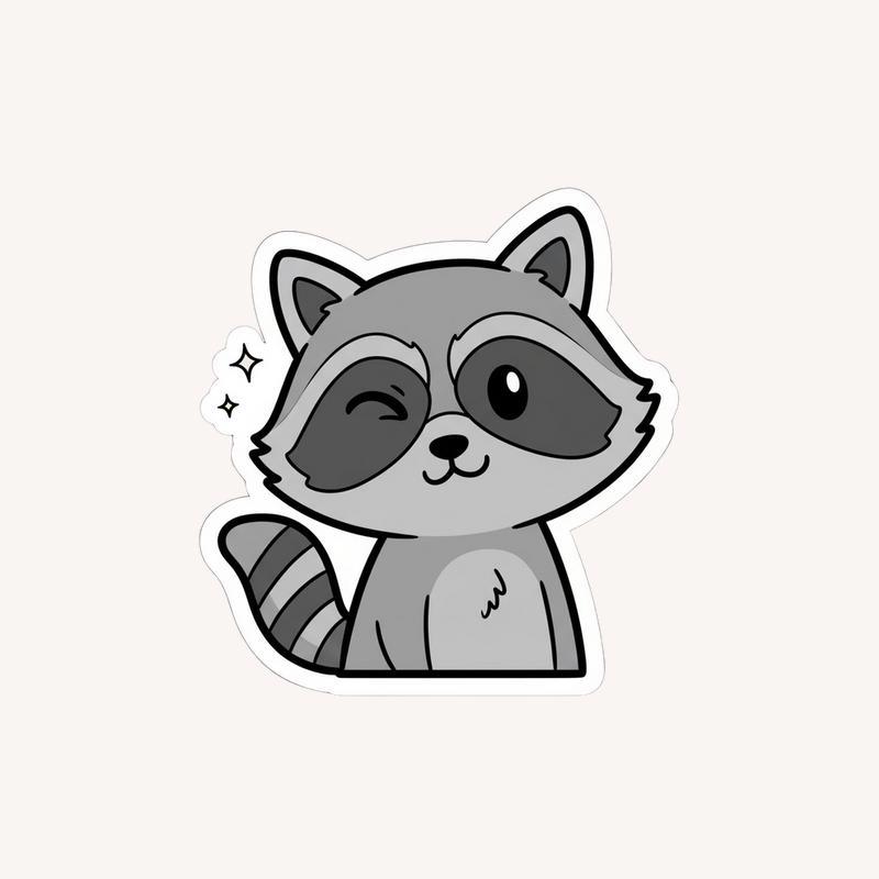 Sarcastic Raccoon Exaggerated Wink Sticker - Raccsy