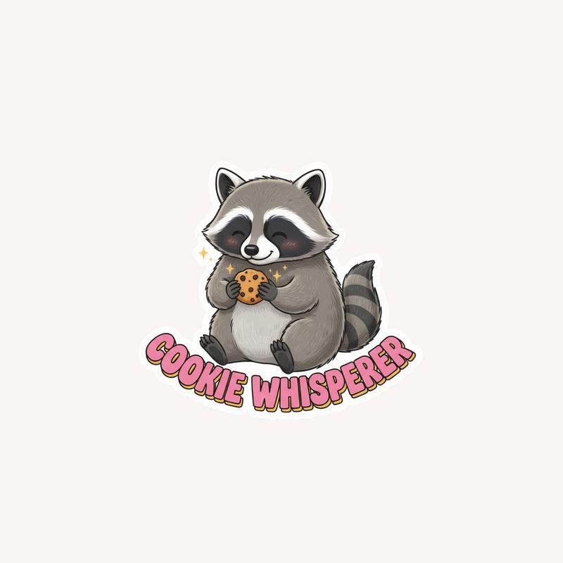 Snack Raccoon Cookie Whisperer Sticker - Raccsy