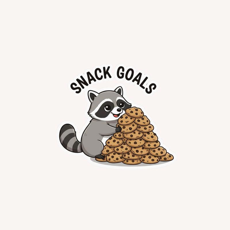 Snack Raccoon Snack Goals Sticker - Raccsy