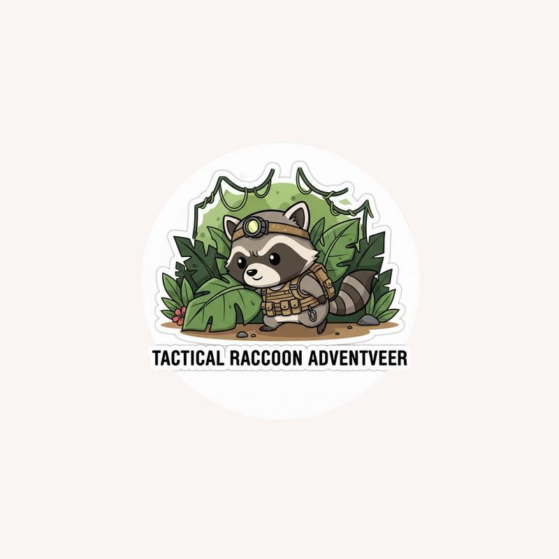 Tactical Raccoon Adventurer Sticker - Raccsy