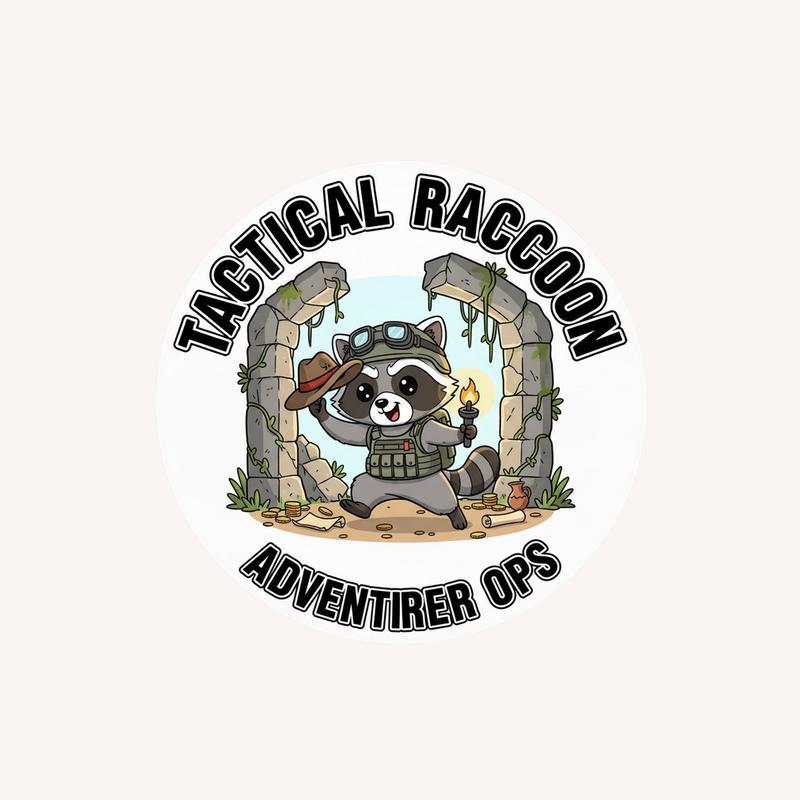 Tactical Raccoon Adventurer Ops Sticker - Raccsy