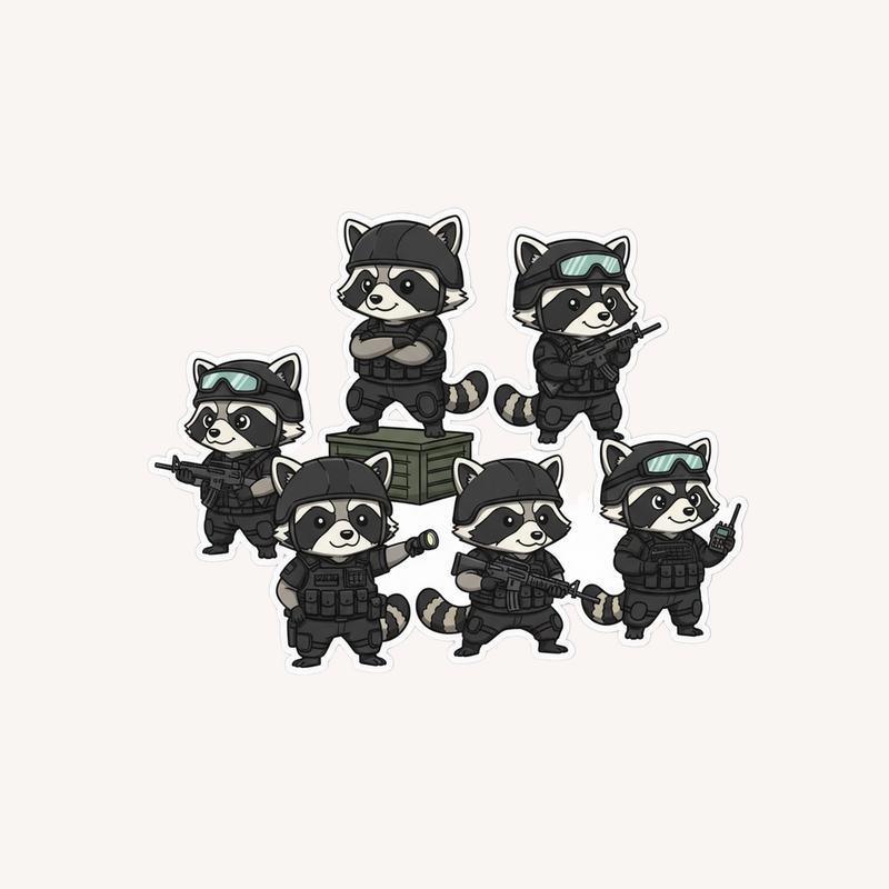 Tactical Racoons Tactical Raccoon Tactical Team Sticker - Raccsy