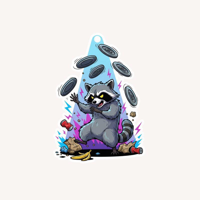 Unhinged and Feral Raccoon Midnight Rampage Sticker - Raccsy