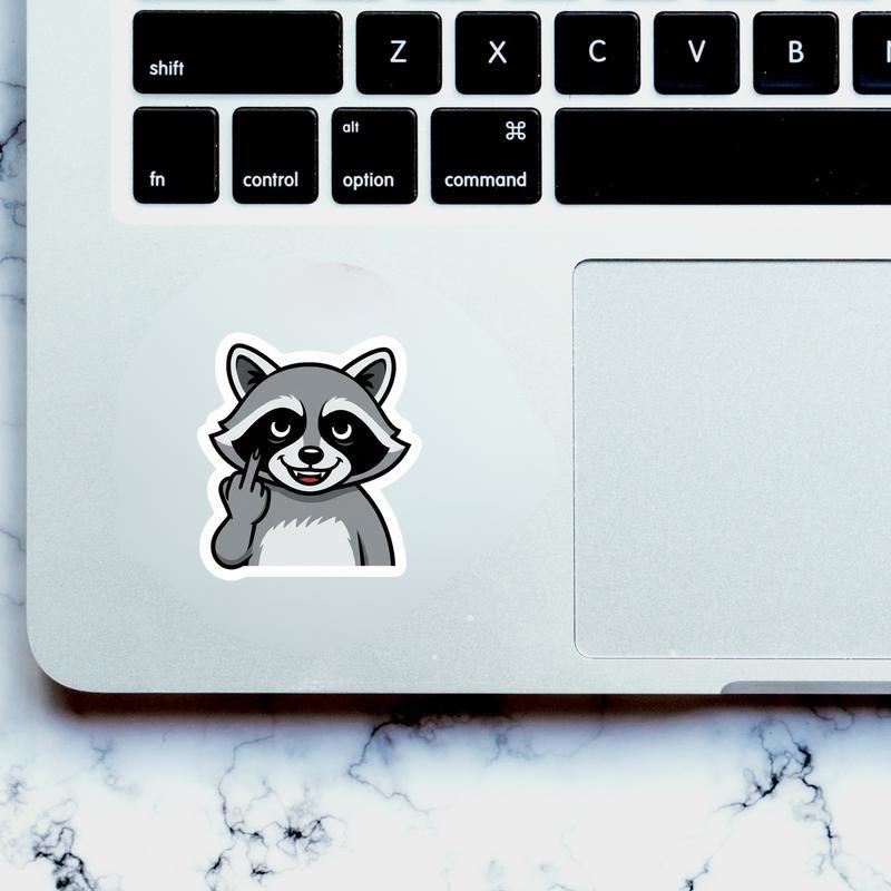 Cheeky Raccoon Middle Finger Sticker Cheeky Raccoon Middle Finger Sticker