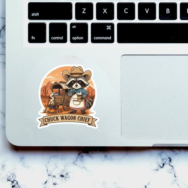 Cowboy Raccoon Chuck Wagon Chef Sticker