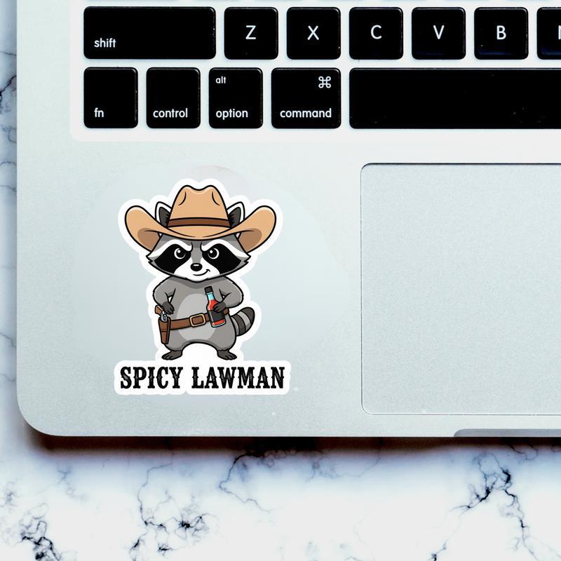 Cowboy Raccoon Hot Sauce Holster Sticker
