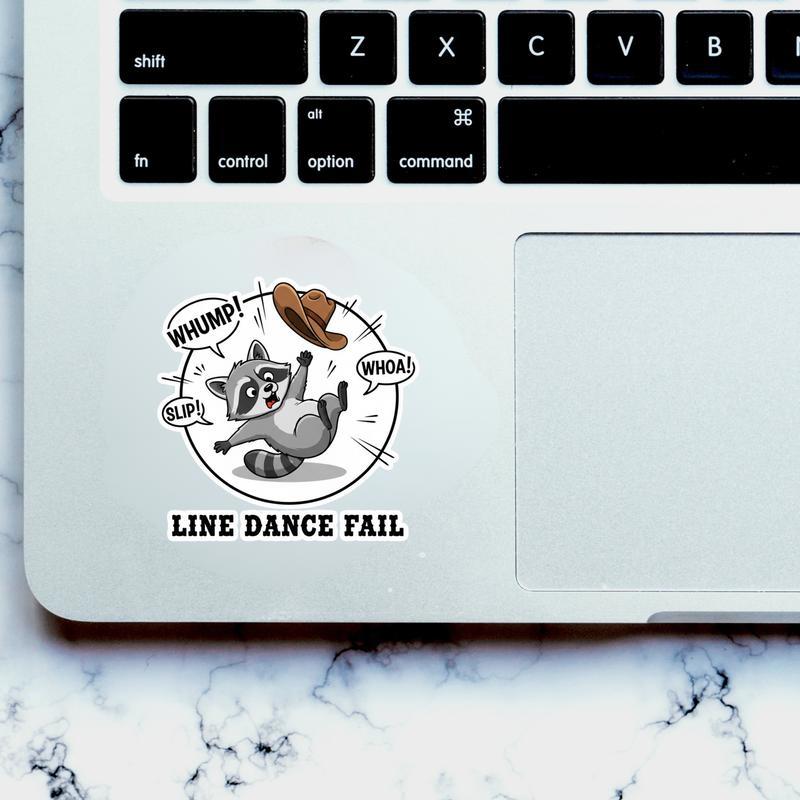 Cowboy Raccoon Line Dancing Fail Sticker