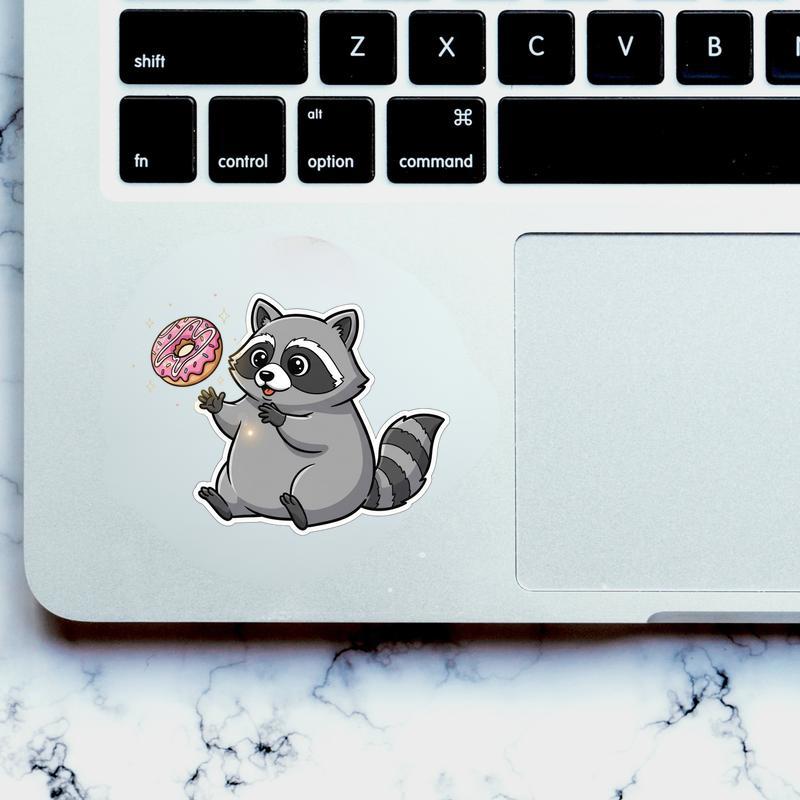 Fat Raccoon Magical Floating Donut Sticker