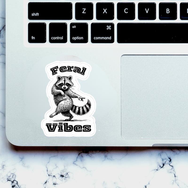 Feral Raccoon Vibes Sticker