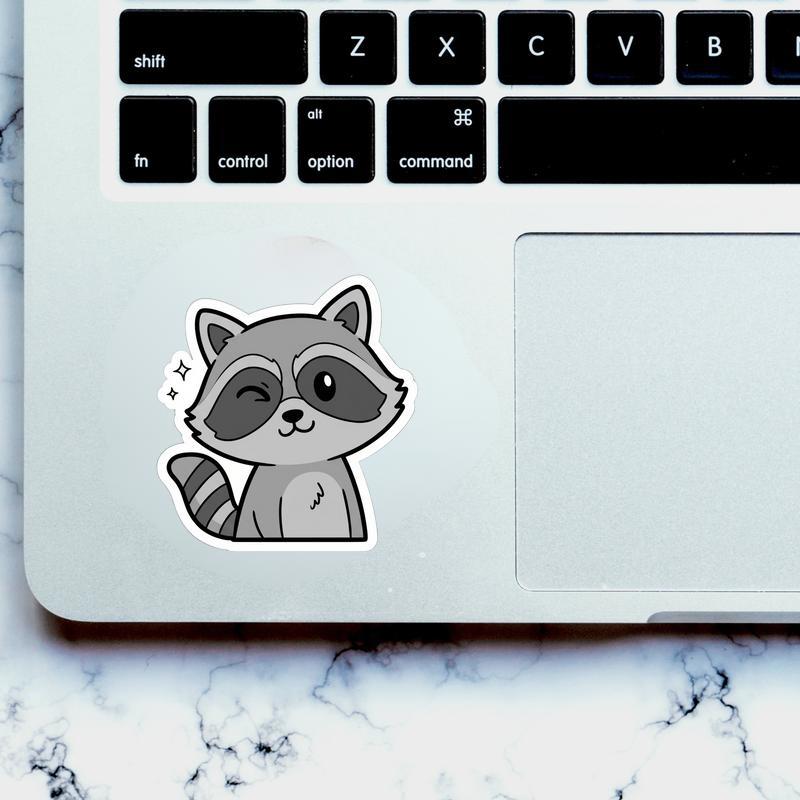 Sarcastic Raccoon Exaggerated Wink Sticker