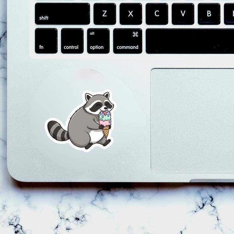 Snack Raccoon Ice Cream Time Sticker
