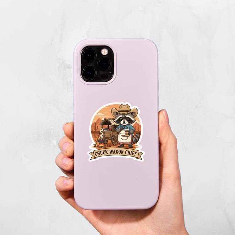 Cowboy Raccoon Chuck Wagon Chef Sticker