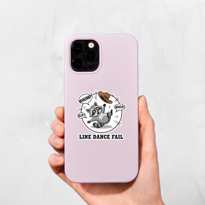 Cowboy Raccoon Line Dancing Fail Sticker