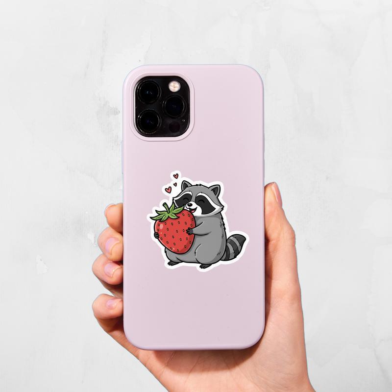 Fat Raccoon Giant Strawberry Sticker Fat Raccoon Giant Strawberry Sticker