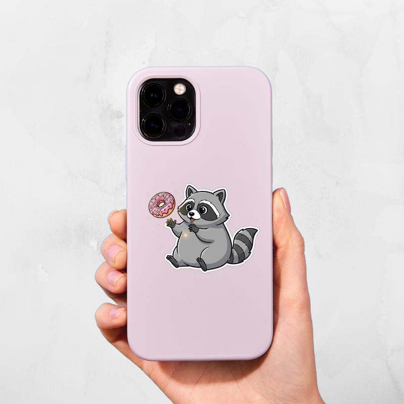 Fat Raccoon Magical Floating Donut Sticker