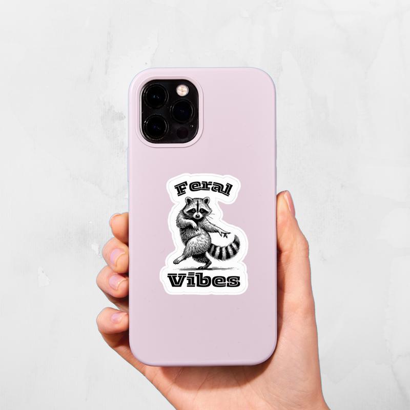 Feral Raccoon Vibes Sticker